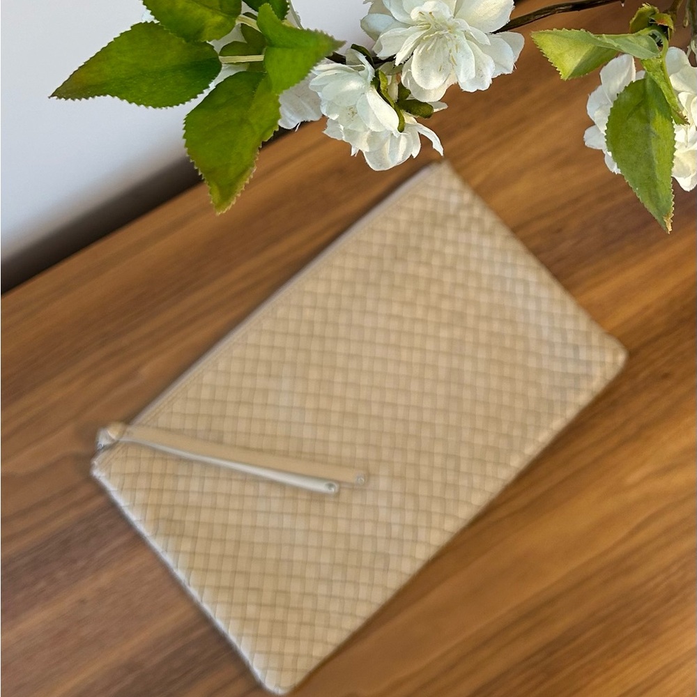 Christopher Kon | Tan Woven Oversized 100% Leather Clutch